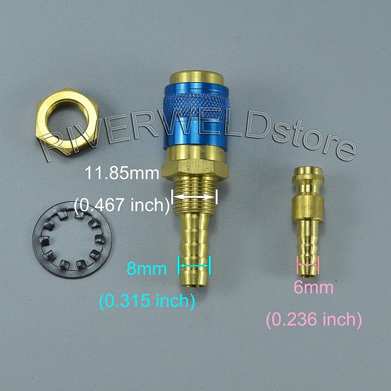 RIVERWELD Argon Quick Connect Fittings Hose Connector for QQ300 PTA DB SR WP 17 18 26 TIG Welding Torch 2set - Image 2
